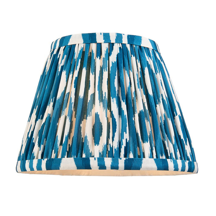 Wood Arc And Ikat 20cm Marlin Blue Shade Wall Light In Brushed Aged Brass