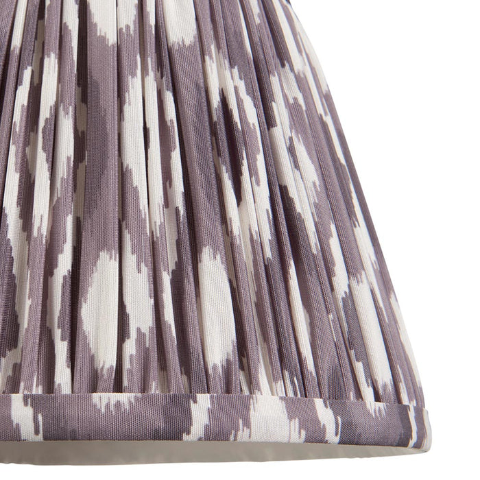 Wood T Bar And Ikat 20cm Pearl Grey Shade Wall Light In Brushed Aged Brass