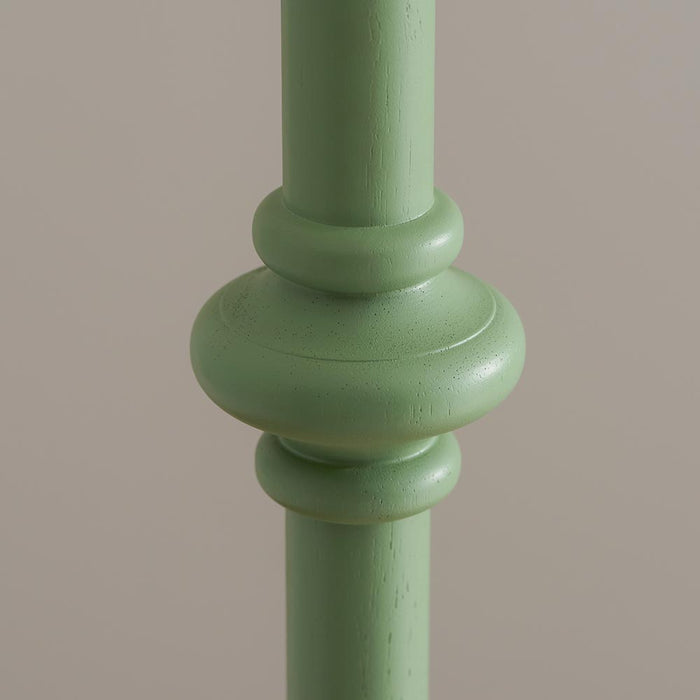 Carnaby And Ikat 35cm Pearl Grey Shade Floor Lamp With Satin Cotswold Green Base