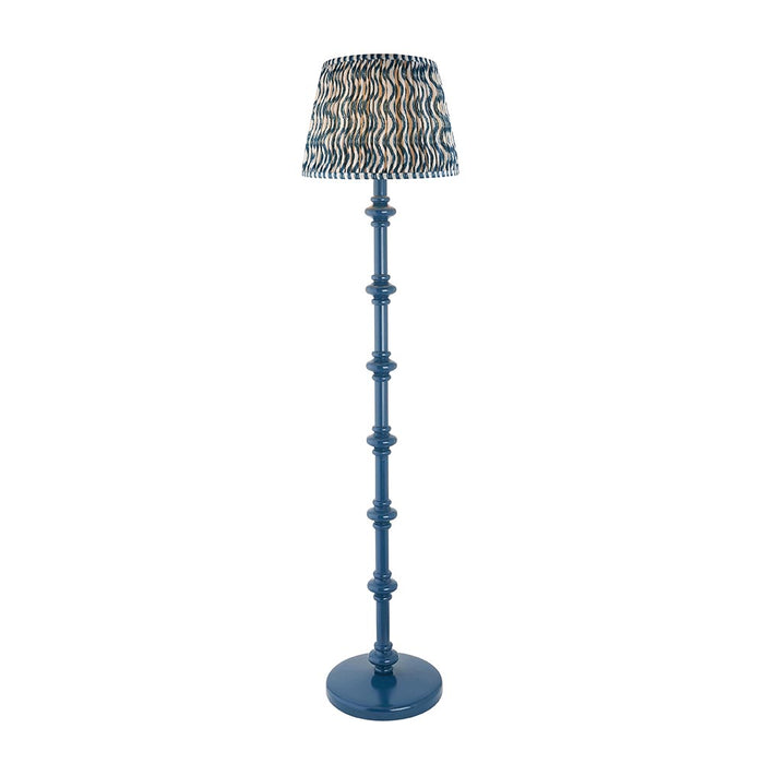 Carnaby And Ripple 35cm Marlin Blue Shade Floor Lamp With Satin Marlin Blue Base