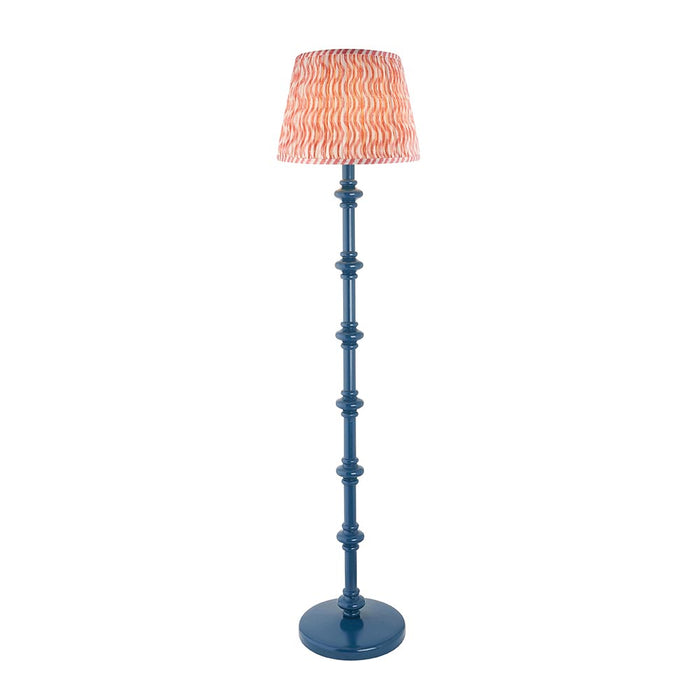 Carnaby And Ripple 35cm Coral Pink Shade Floor Lamp With Satin Marlin Blue Base