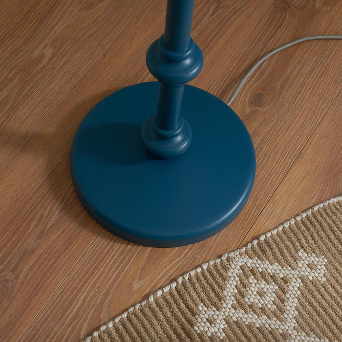 Carnaby And Ikat 35cm Marlin Blue Shade Floor Lamp With Satin Marlin Blue Base