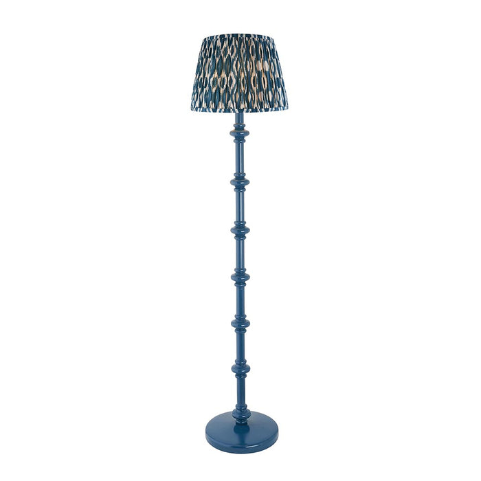 Carnaby And Ikat 35cm Marlin Blue Shade Floor Lamp With Satin Marlin Blue Base
