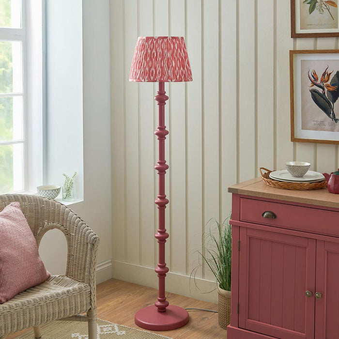 Carnaby And Ikat 35cm Coral Pink Shade Floor Lamp With Satin Pink Clay Base