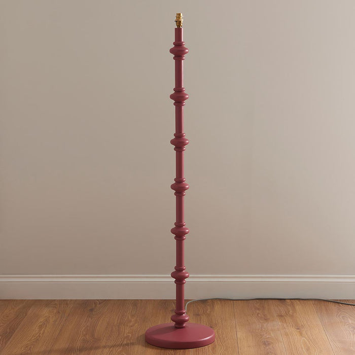 Carnaby And Ikat 35cm Neutral Shade Floor Lamp With Satin Pink Clay Base