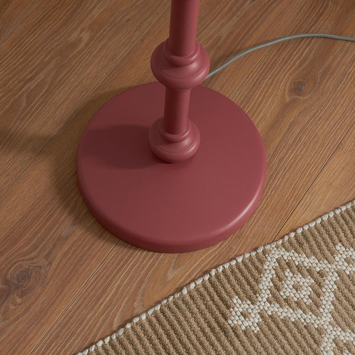 Carnaby And Ikat 35cm Neutral Shade Floor Lamp With Satin Pink Clay Base