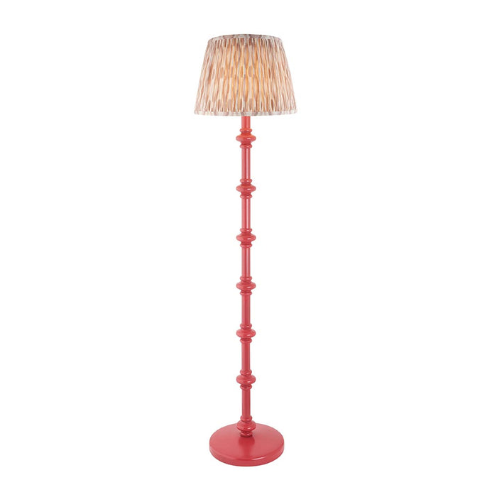 Carnaby And Ikat 35cm Neutral Shade Floor Lamp With Satin Pink Clay Base