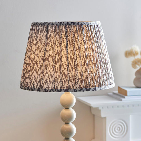 Higgledy And Leaf 35cm Pearl Grey Shade Floor Lamp With High Gloss Almond White Base