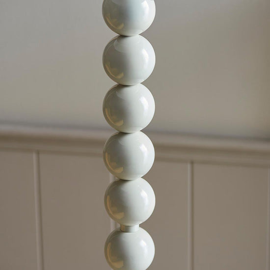 Higgledy And Leaf 35cm Pearl Grey Shade Floor Lamp With High Gloss Almond White Base