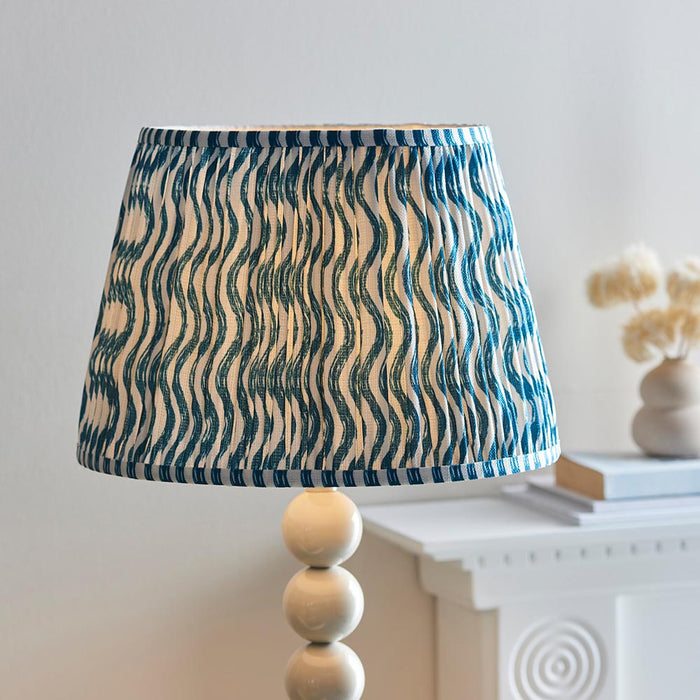 Higgledy And Ripple 35cm Marlin Blue Shade Floor Lamp With Gloss Almond White Base