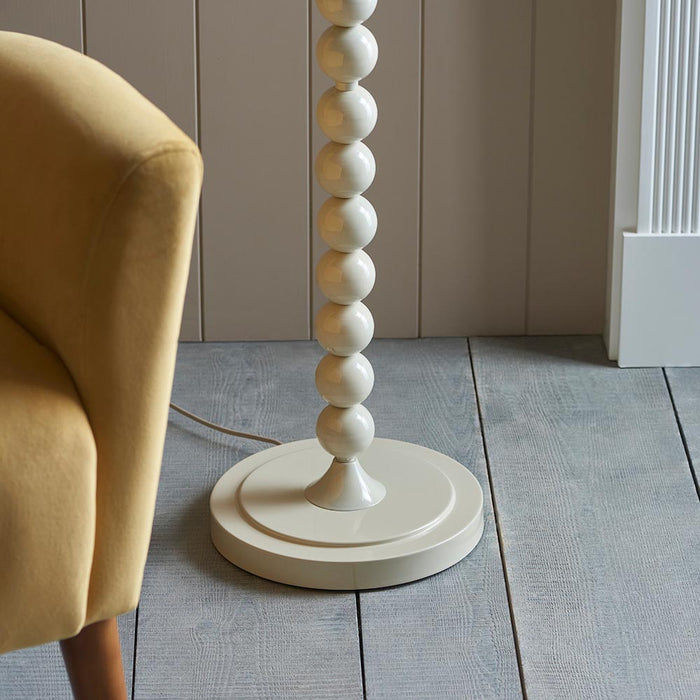 Higgledy And Ripple 35cm Marlin Blue Shade Floor Lamp With Gloss Almond White Base