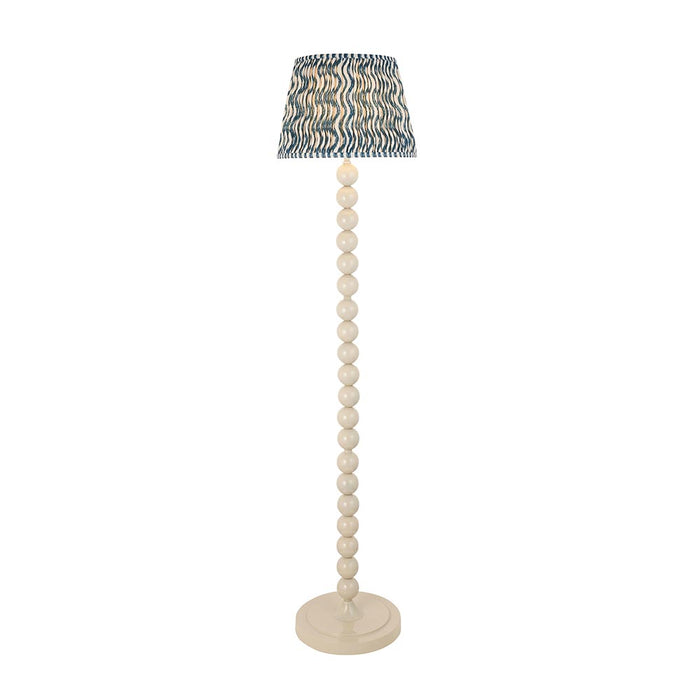 Higgledy And Ripple 35cm Marlin Blue Shade Floor Lamp With Gloss Almond White Base