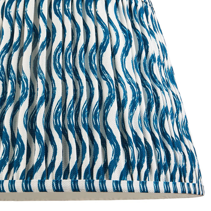 Higgledy And Ripple 35cm Marlin Blue Shade Floor Lamp With Gloss Almond White Base