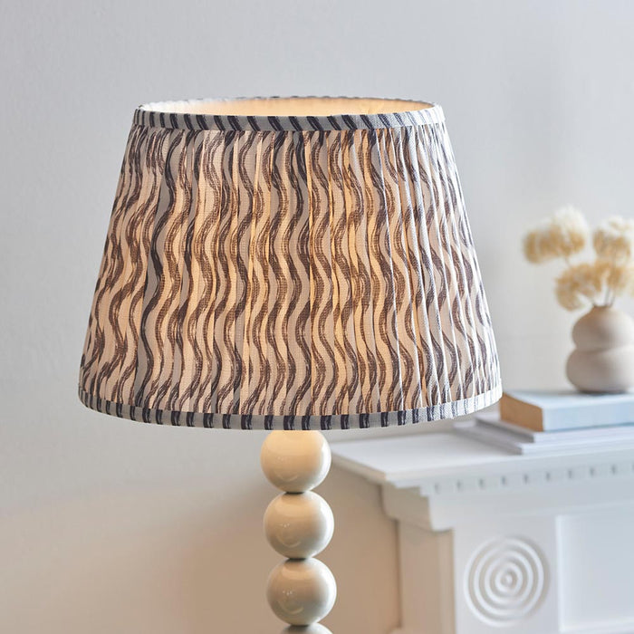 Higgledy And Ripple 35cm Pearl Grey Shade Floor Lamp With Gloss Almond White Base