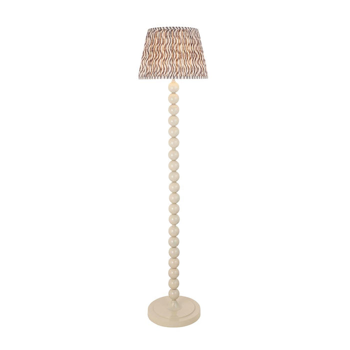 Higgledy And Ripple 35cm Pearl Grey Shade Floor Lamp With Gloss Almond White Base