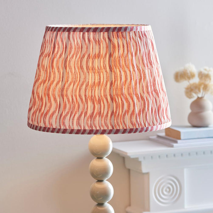 Higgledy And Ripple 35cm Coral Pink Shade Floor Lamp With Gloss Almond White Base