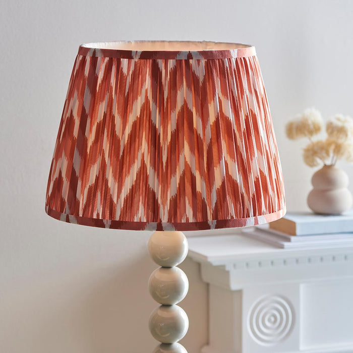 Higgledy And Zigzag 35cm Apricot Orange Shade Floor Lamp With Gloss Almond White Base