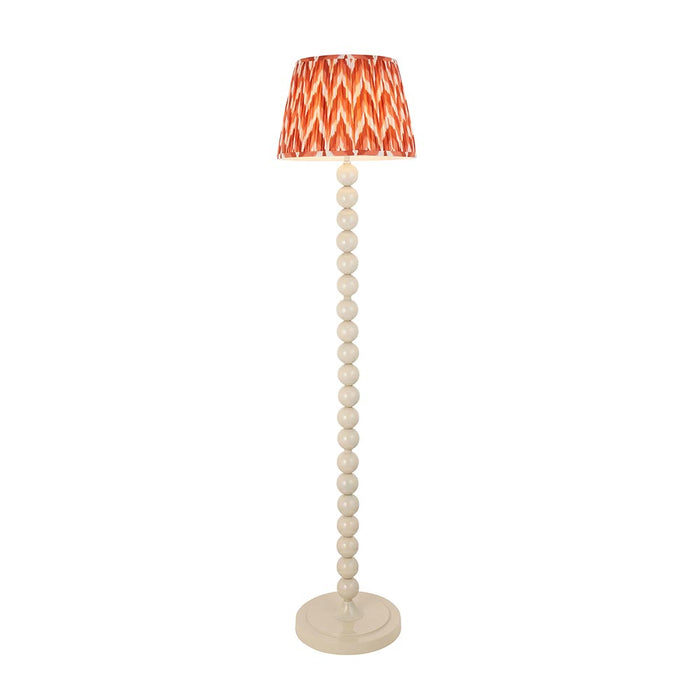 Higgledy And Zigzag 35cm Apricot Orange Shade Floor Lamp With Gloss Almond White Base