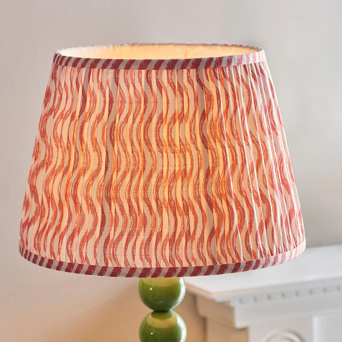 Higgledy And Ripple 35cm Coral Pink Shade Floor Lamp With Gloss Cotswold Green Base