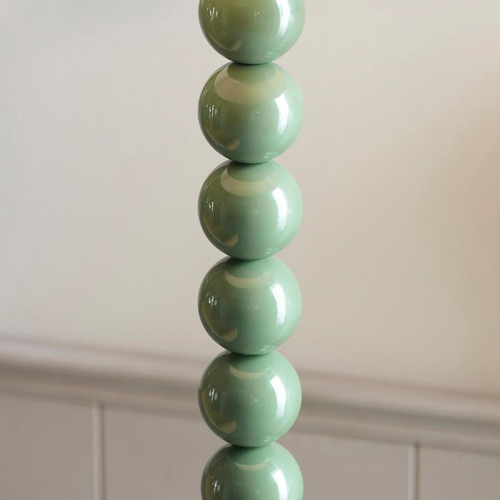 Higgledy And Ripple 35cm Coral Pink Shade Floor Lamp With Gloss Cotswold Green Base