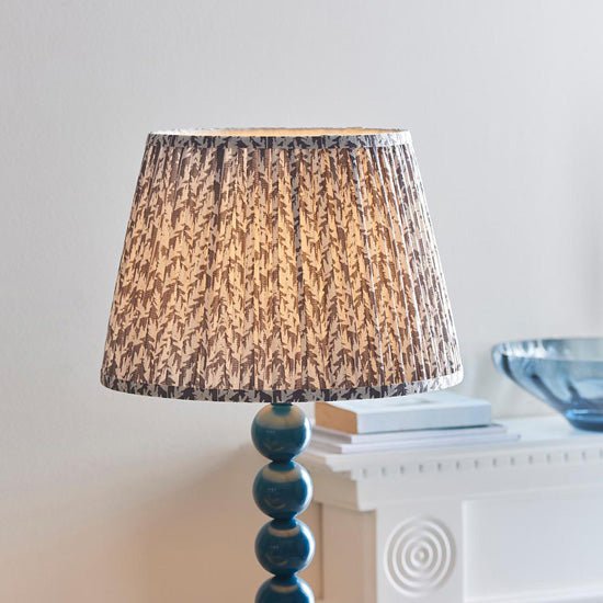 Higgledy And Leaf 35cm Pearl Grey Shade Floor Lamp With High Gloss Marlin Blue Base