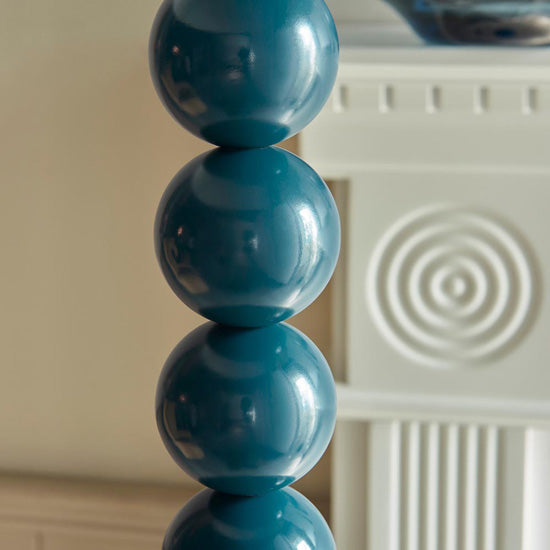 Higgledy And Leaf 35cm Pearl Grey Shade Floor Lamp With High Gloss Marlin Blue Base