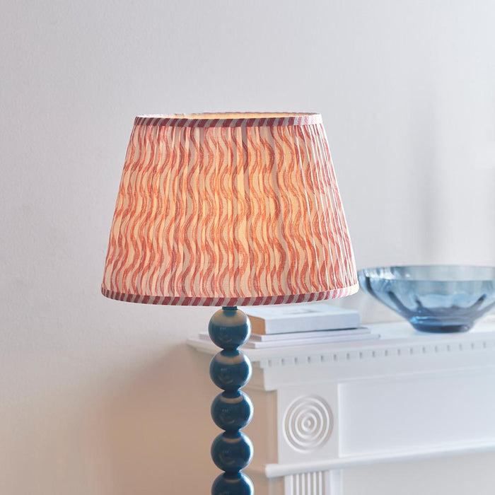Higgledy And Ripple 35cm Coral Pink Shade Floor Lamp With Gloss Marlin Blue Base