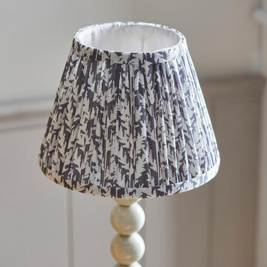 Higgledy And Leaf 20cm Pearl Grey Shade Table Lamp With High Gloss Almond White Base