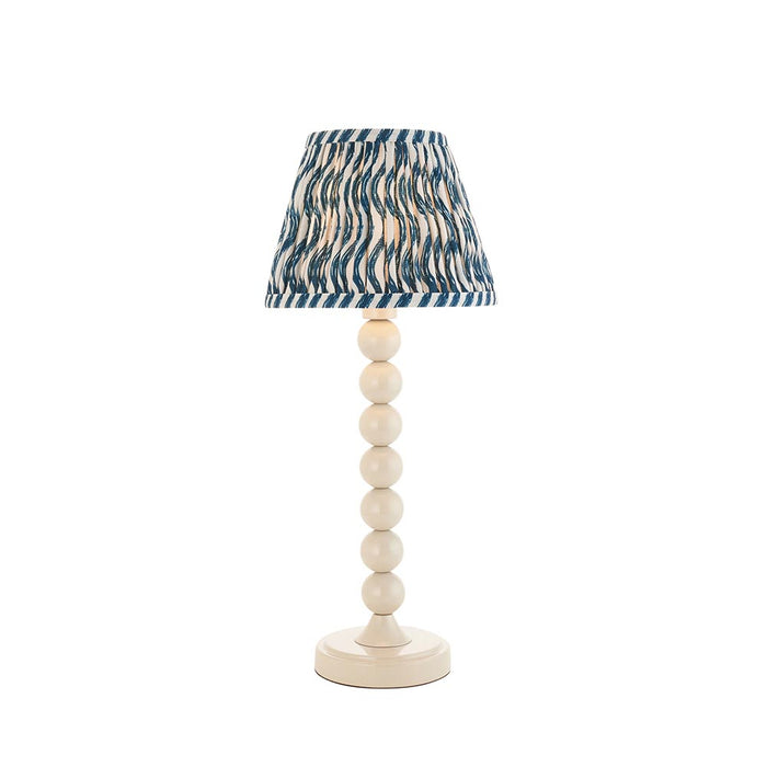 Higgledy And Ripple 20cm Marlin Blue Shade Table Lamp With Gloss Almond White Base