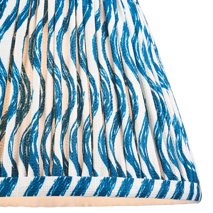 Higgledy And Ripple 20cm Marlin Blue Shade Table Lamp With Gloss Almond White Base