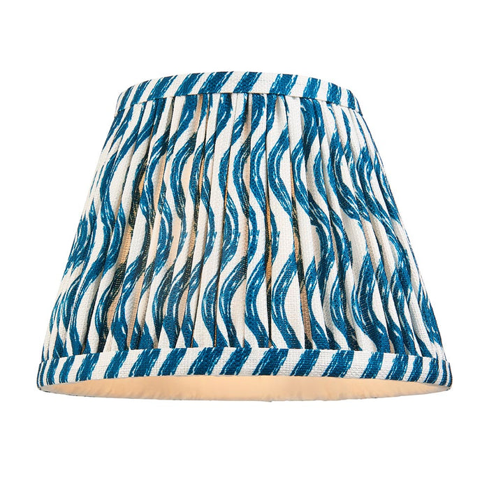 Higgledy And Ripple 20cm Marlin Blue Shade Table Lamp With Gloss Almond White Base