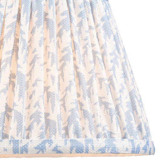 Higgledy And Leaf 20cm Shell Bay Blue Shade Table Lamp With High Gloss Almond White Base