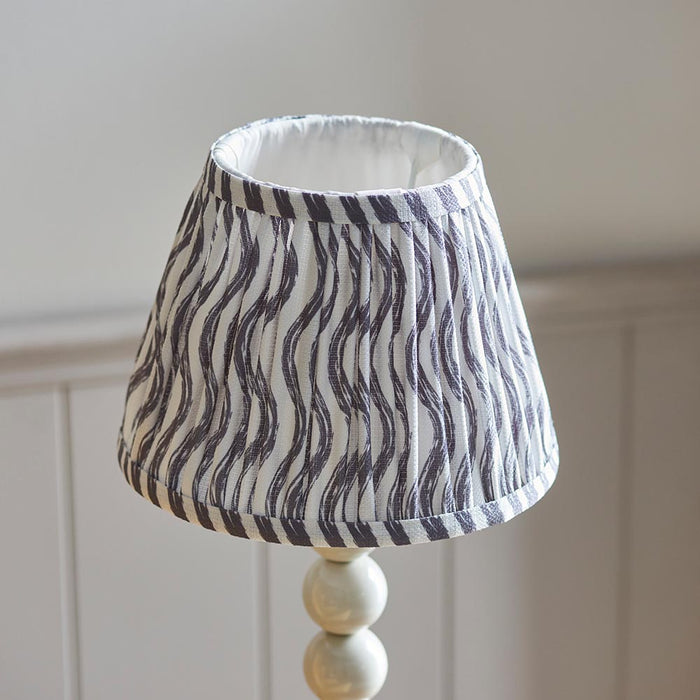 Higgledy And Ripple 20cm Pearl Grey Shade Table Lamp With Gloss Almond White Base