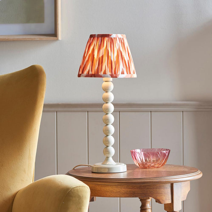 Higgledy And Zigzag 20cm Apricot Orange Shade Table Lamp With Gloss Almond White Base