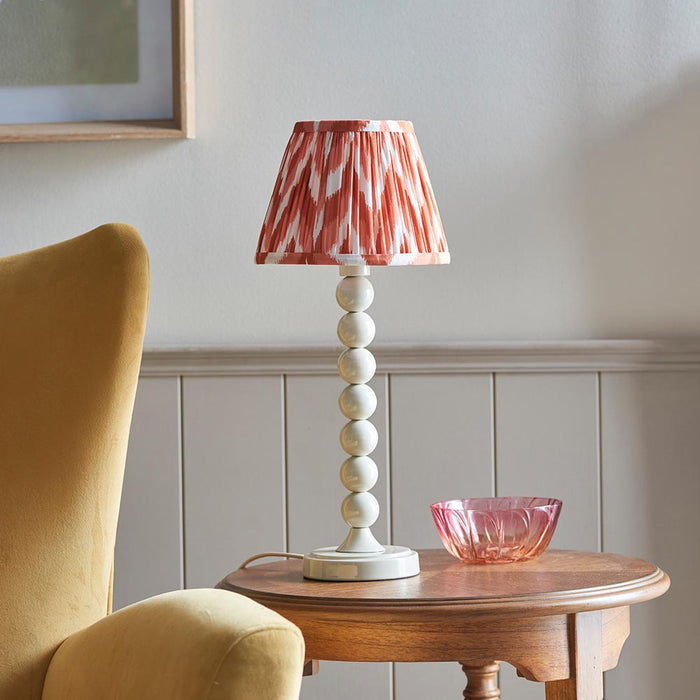 Higgledy And Zigzag 20cm Apricot Orange Shade Table Lamp With Gloss Almond White Base