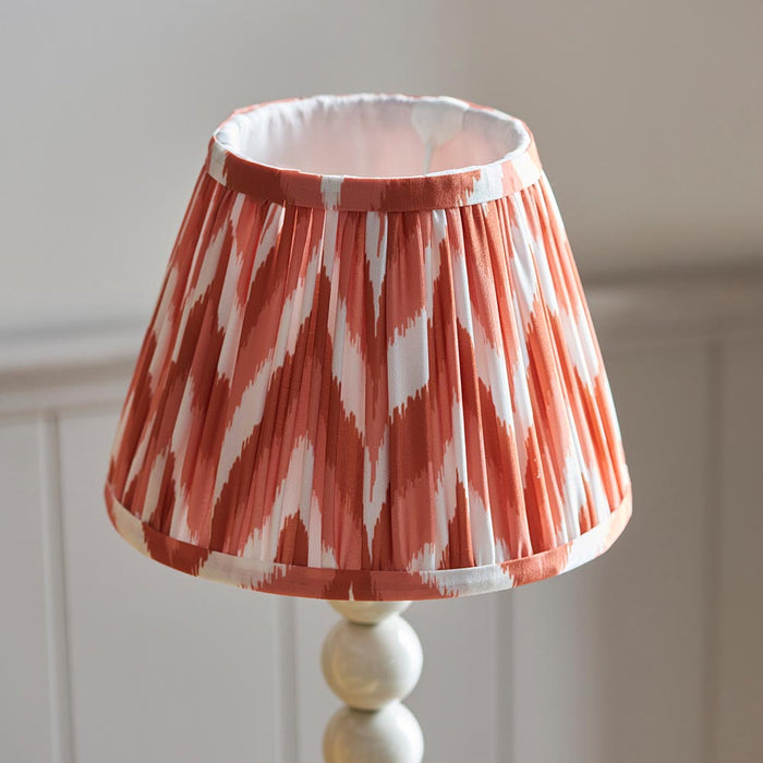 Higgledy And Zigzag 20cm Apricot Orange Shade Table Lamp With Gloss Almond White Base