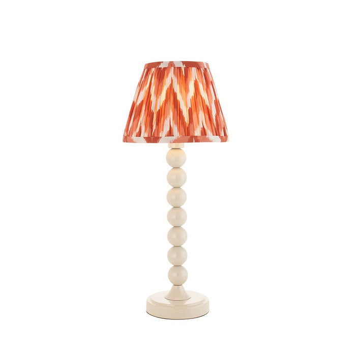 Higgledy And Zigzag 20cm Apricot Orange Shade Table Lamp With Gloss Almond White Base