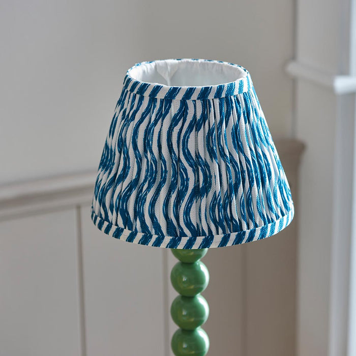 Higgledy And Ripple 20cm Marlin Blue Shade Table Lamp With Gloss Cotswold Green Base