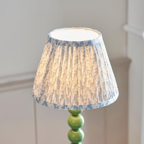 Higgledy And Leaf 20cm Shell Bay Blue Shade Table Lamp With High Gloss Cotswold Green Base
