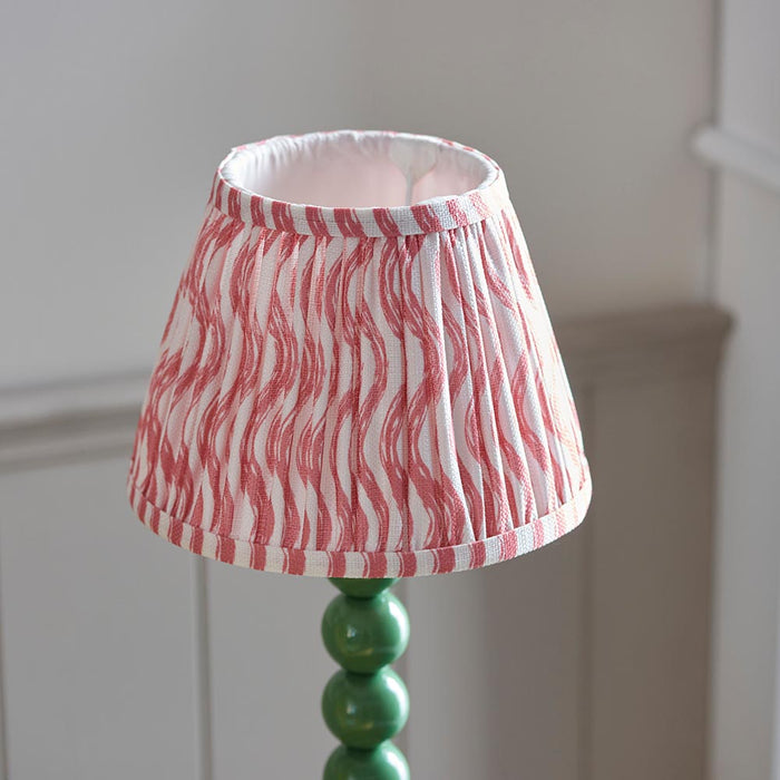 Higgledy And Ripple 20cm Coral Pink Shade Table Lamp With Gloss Cotswold Green Base