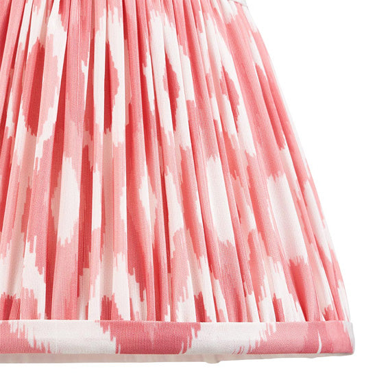 Higgledy And Ikat 20cm Coral Pink Shade Table Lamp With High Gloss Marlin Blue Base