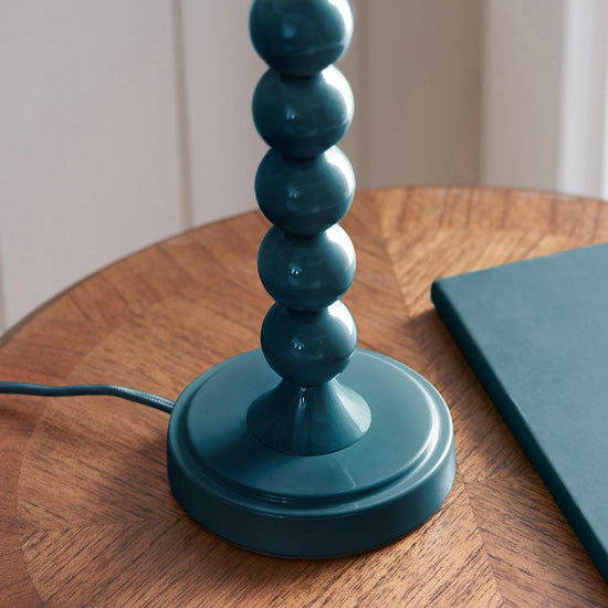 Higgledy And Leaf 20cm Shell Bay Blue Shade Table Lamp With High Gloss Marlin Blue Base