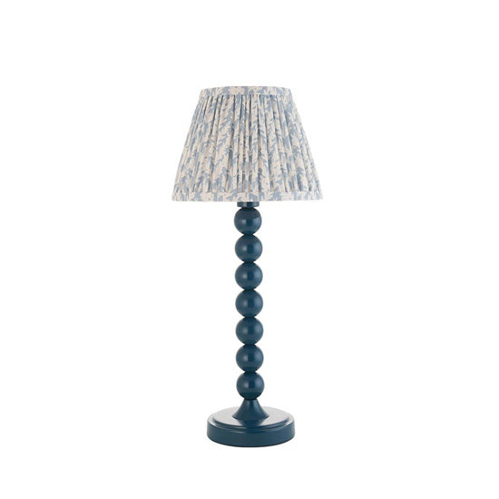 Higgledy And Leaf 20cm Shell Bay Blue Shade Table Lamp With High Gloss Marlin Blue Base