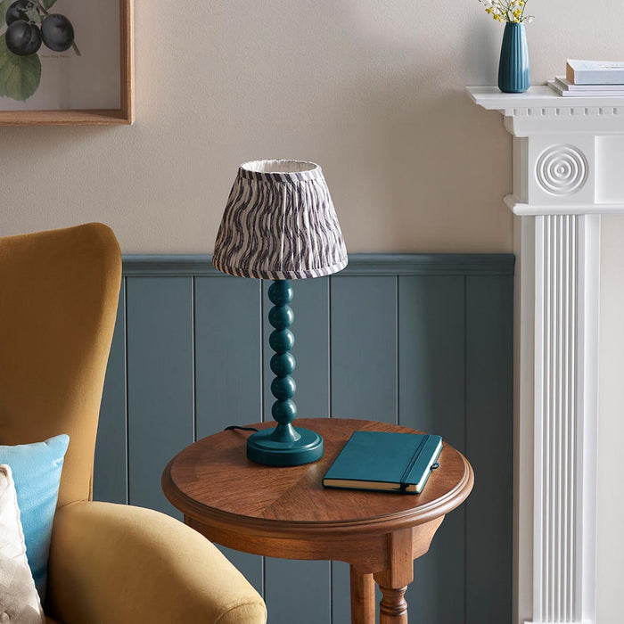 Higgledy And Ripple 20cm Pearl Grey Shade Table Lamp With Gloss Marlin Blue Base
