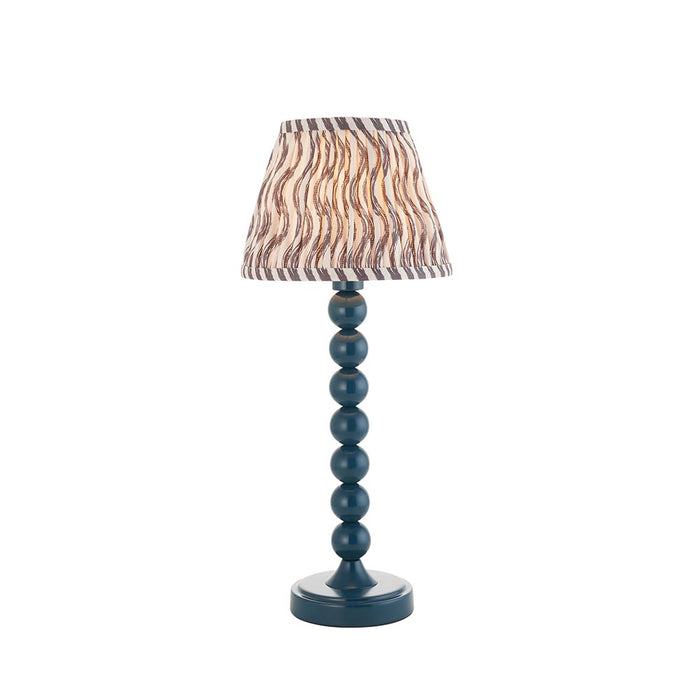 Higgledy And Ripple 20cm Pearl Grey Shade Table Lamp With Gloss Marlin Blue Base