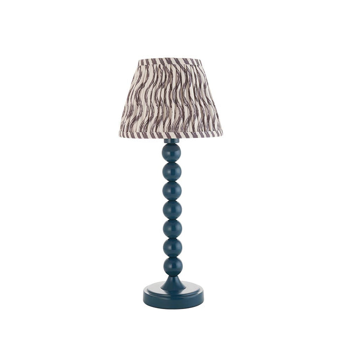 Higgledy And Ripple 20cm Pearl Grey Shade Table Lamp With Gloss Marlin Blue Base