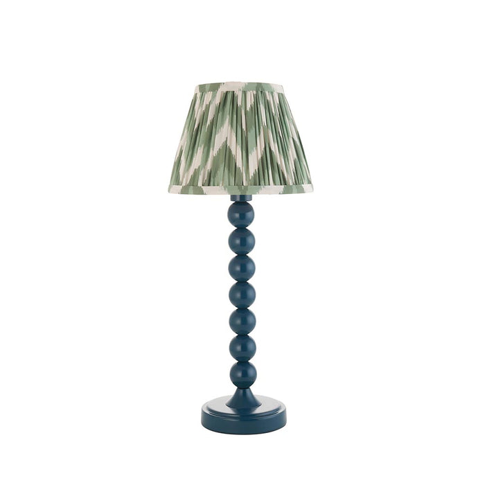 Higgledy And Zigzag 20cm Cotswold Green Shade Table Lamp With Gloss Marlin Blue Base