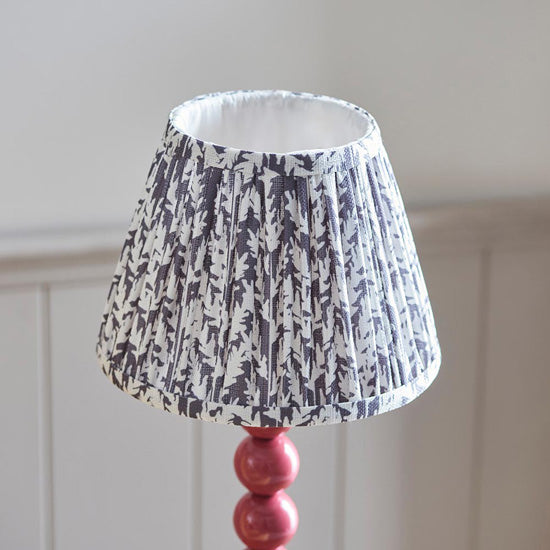 Higgledy And Leaf 20cm Pearl Grey Shade Table Lamp With High Gloss Pink Clay Base