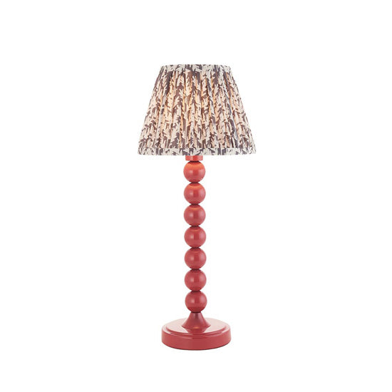Higgledy And Leaf 20cm Pearl Grey Shade Table Lamp With High Gloss Pink Clay Base