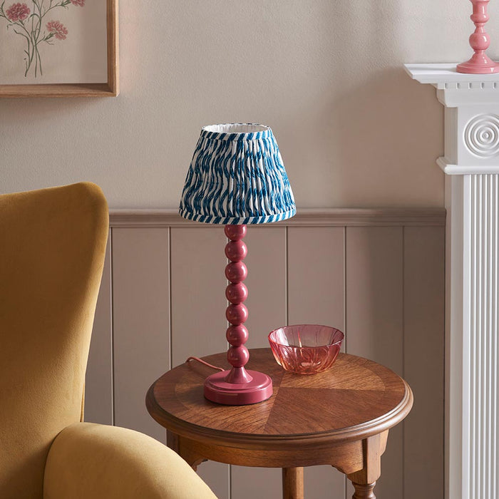 Higgledy And Ripple 20cm Marlin Blue Shade Table Lamp With Gloss Pink Clay Base